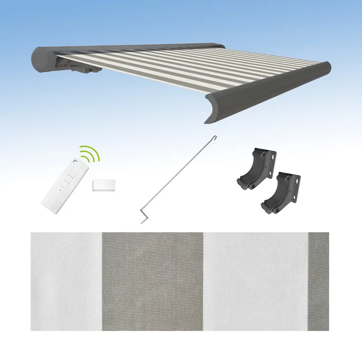 Eclipse Vollkassettenmarkise Eclipse Premium 3,5x3m Grau-Weiß