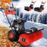 Brast Benzin Kehrmaschine Laubsammler Schneeschieber 4,8kW(6,5PS) 80cm Arbeitsbreite Elektrostart Schnellwechsel-System Schneeräumer 3in1 Gerät