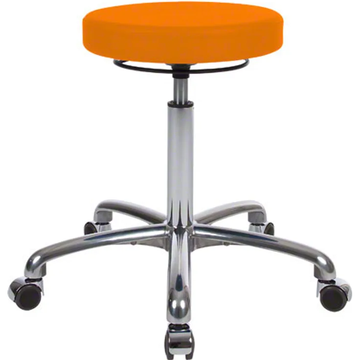 Drehhocker Exklusiv mit Komfort-Polster und Rollen, Rollhocker Arbeitshocker, Mango