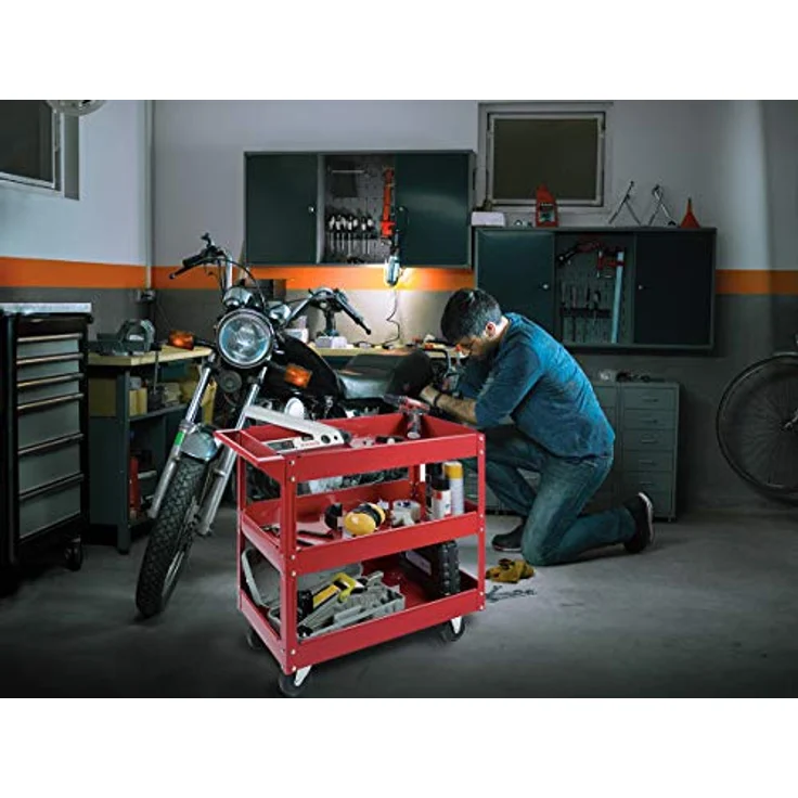 Werkstattwagen Werkzeugwagen Rollwagen Montagewagen Transportwagen Werkstatt - rot – Bild 7