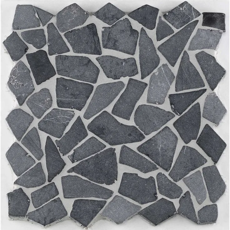 Mosaikfliese Marmor Bruch 30 x 30 cm schwarz Steinmaß: unterschiedlich