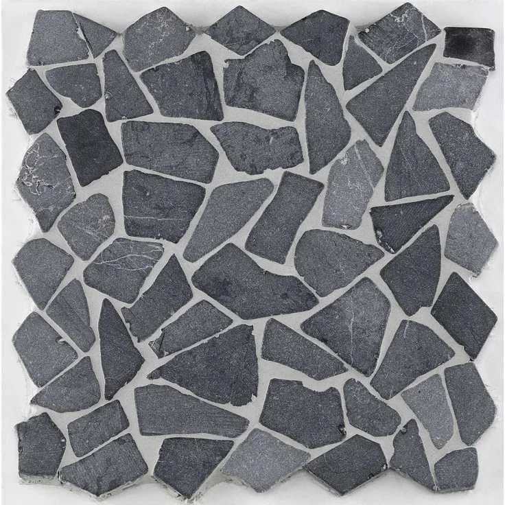 Mosaikfliese Marmor Bruch 30 x 30 cm schwarz Steinmaß: unterschiedlich
