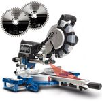 Scheppach HM254SPX Kappzugsäge inkl. 2.Sägeblatt - 2200W | Ø254mm Sägeblatt | Schnittbreite/höhe: 340mm x 90mm | inkl. Laser | Aluauflagen, Drehtisch mit Schnellarretierung, Kappsäge Gehrungssäge