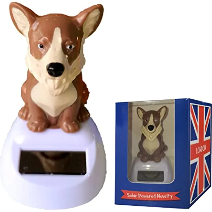 Puckator Corgi Solar Pal Wackelfigur Set