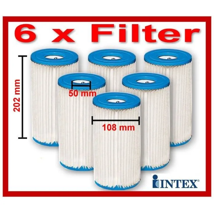 6 x INTEX FILTER A für Filterpumpe 59900 - 29000