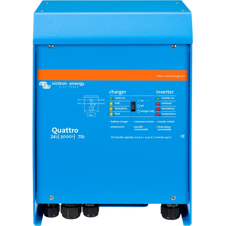 Victron Quattro 24/3000/70 24V 230V 2400W Sinus Wandler 70A Batterielader