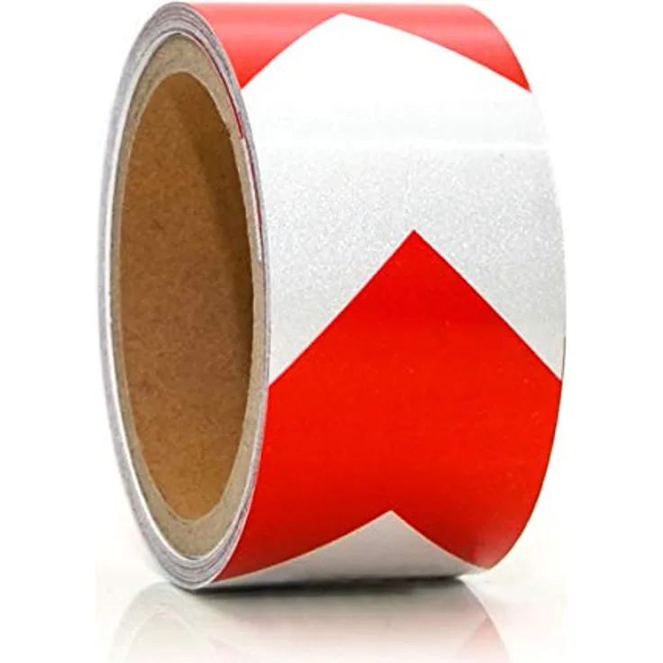 eyepower Reflektorband Selbstklebend 5m x 5cm Reflektierendes Warnband Klebeband Rot Weiß