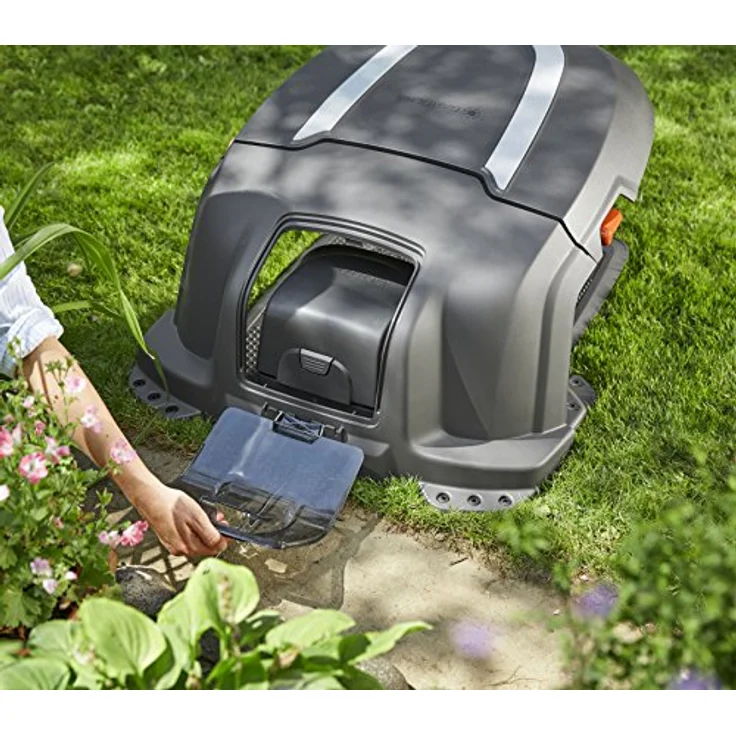 GARDENA Garage für Mähroboter: Garage passend für GARDENA Sileno, Sileno+, smart Sileno, smart Sileno+, dient als Sonnenschutz und Regenschutz für Rasenroboter und Ladestation (4011-20) – Bild 6