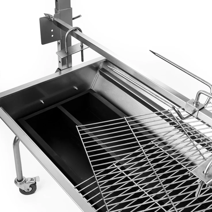 Sauenland Spanferkelgrill mit Elektromotor Drehspieß Silber – Bild 5