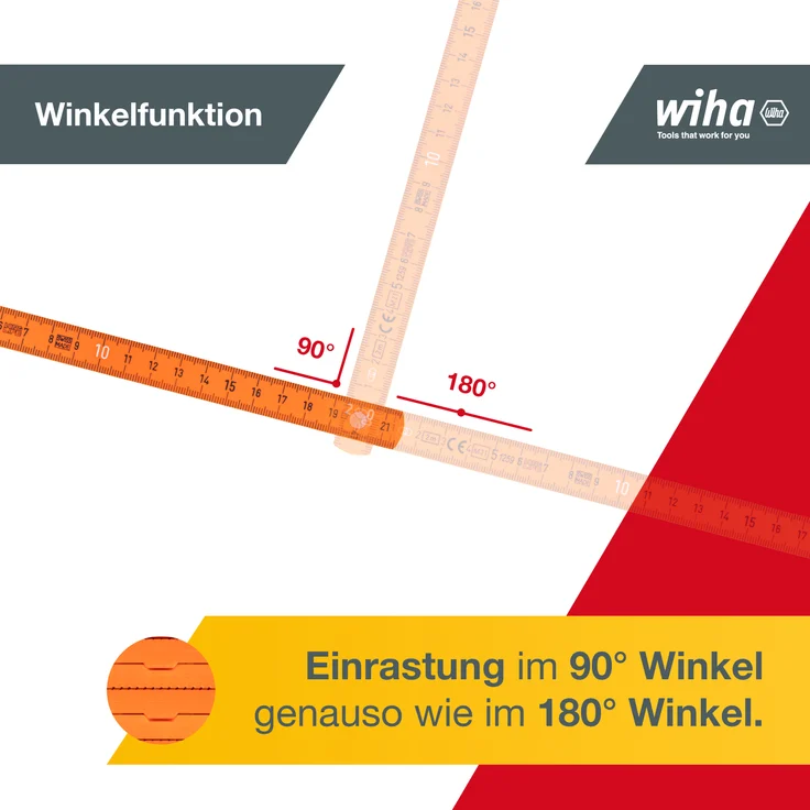 Wiha Elektriker-Gliedermaßstab Longlife, Zollstock, Maßstab, Meterstab, 2m – Bild 2