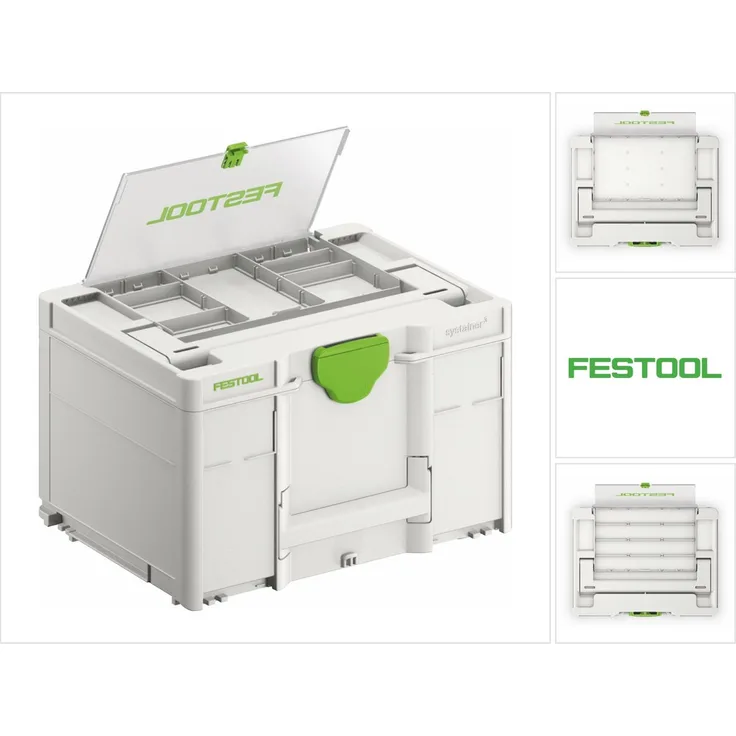 Festool SYS3 DF M 237 Systainer Werkzeugkoffer mit Deckelfach ( 577348 ) 396 x 296 x 237 mm 21,4 l koppelbar