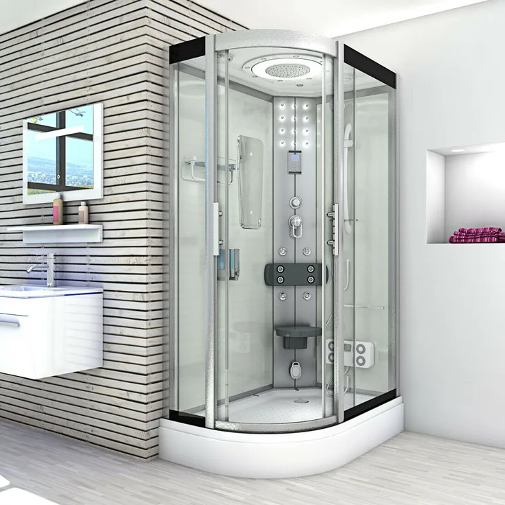 Dampfdusche Sauna Dusche Duschkabine D60-70T2L-EC 120x80cm MIT 2K Scheiben Versiegelung