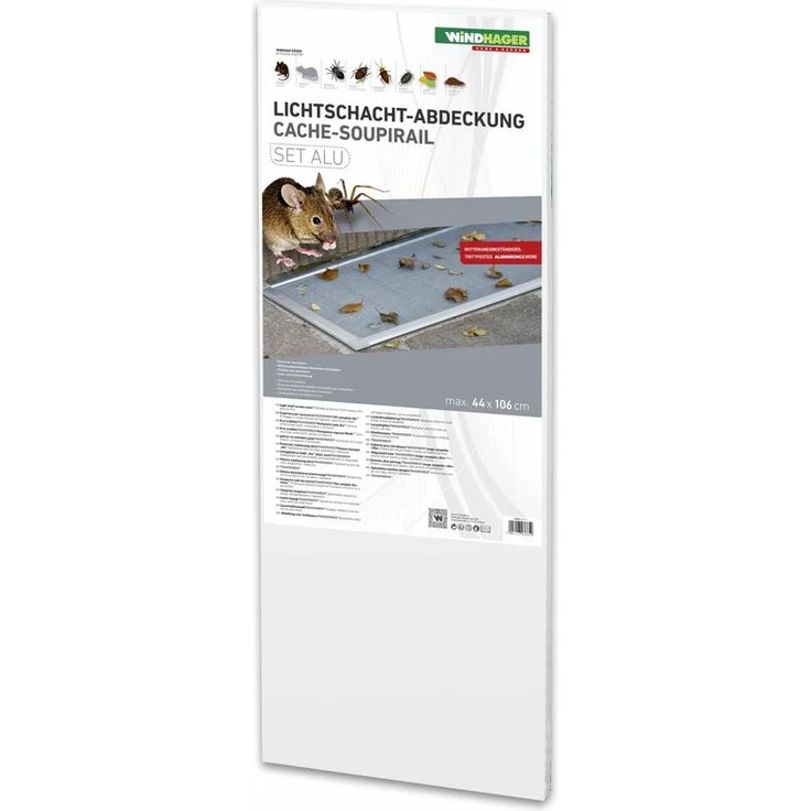 Windhager Lichtschachtabdeckung Komplettset Alu, 44x106cm – Bild 3