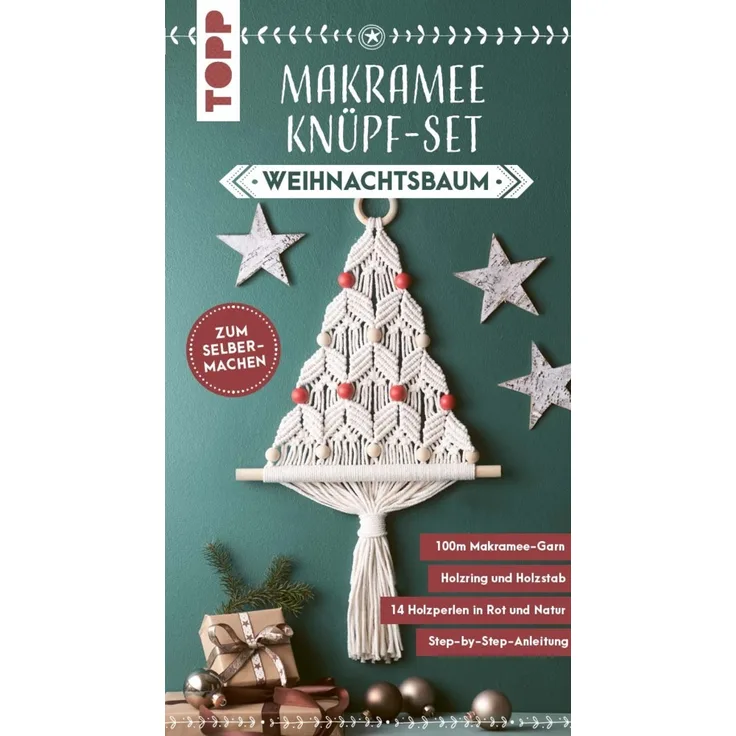Makramee Knpf-Set Weihnachtsbaum
