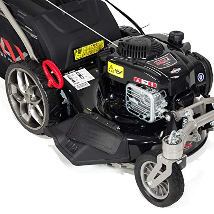 NAX POWER PRODUCTS 2000S Motor Briggs & Stratton 625EXi Series 150 cm3 ReadyStart Mähbreite 46cm Fangkorb 60l wendige Vorderräder Benzin-Rasenmäher mit Antrieb, Schwarz – Bild 3