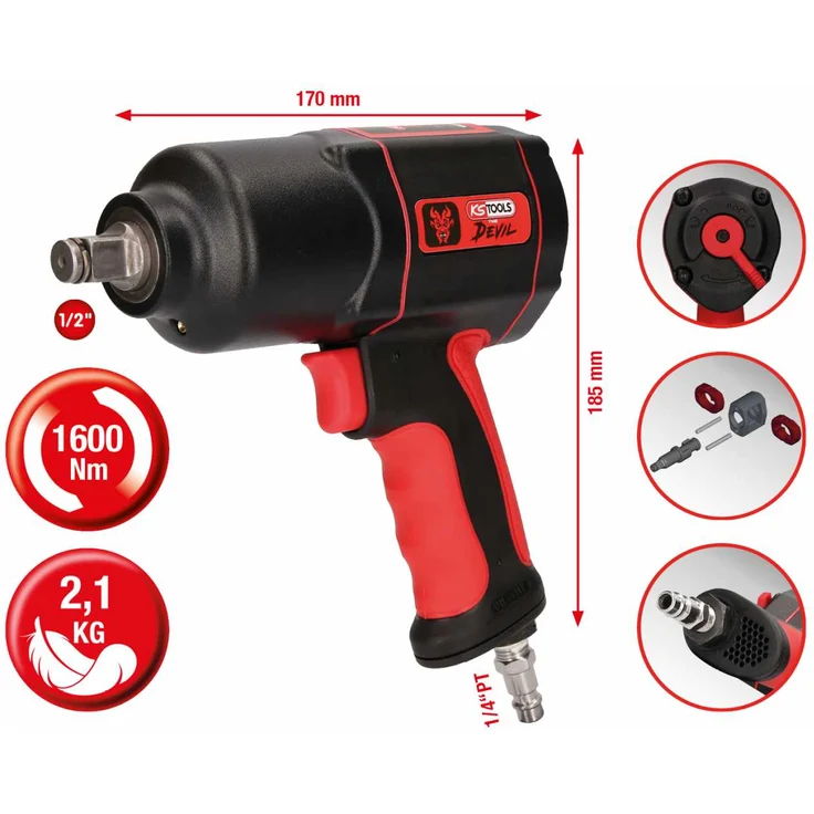 KS Tools 1/2 Hochleistungs-Druckluft-Schlagschrauber THE DEVIL, 1600 Nm – Bild 6
