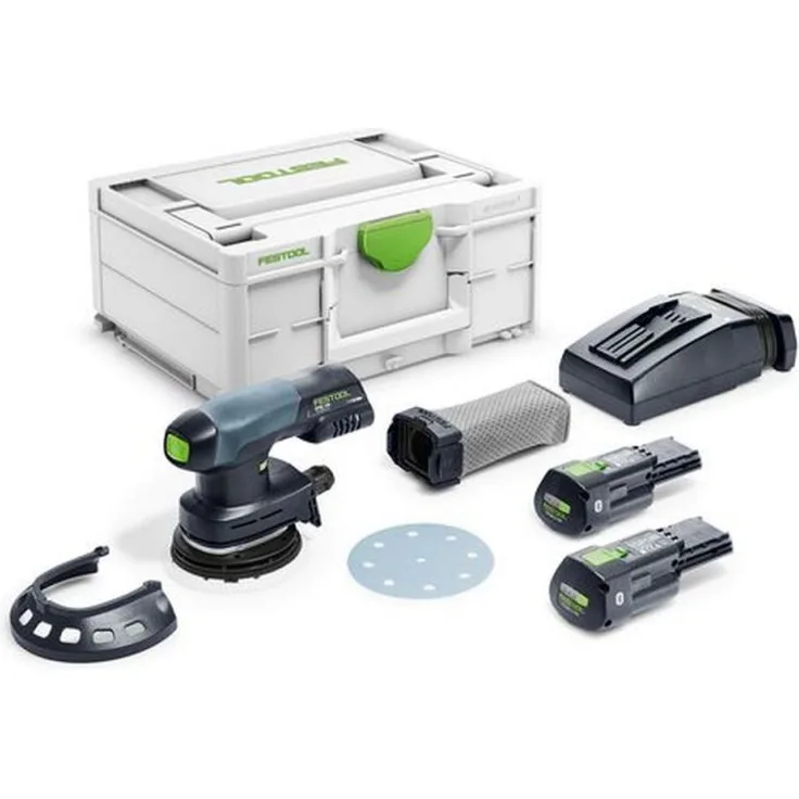 Festool Akku-Exzenterschleifer ETSC 125 3,0 I-Plus, 2x 3,0 Ah + Ladegerät