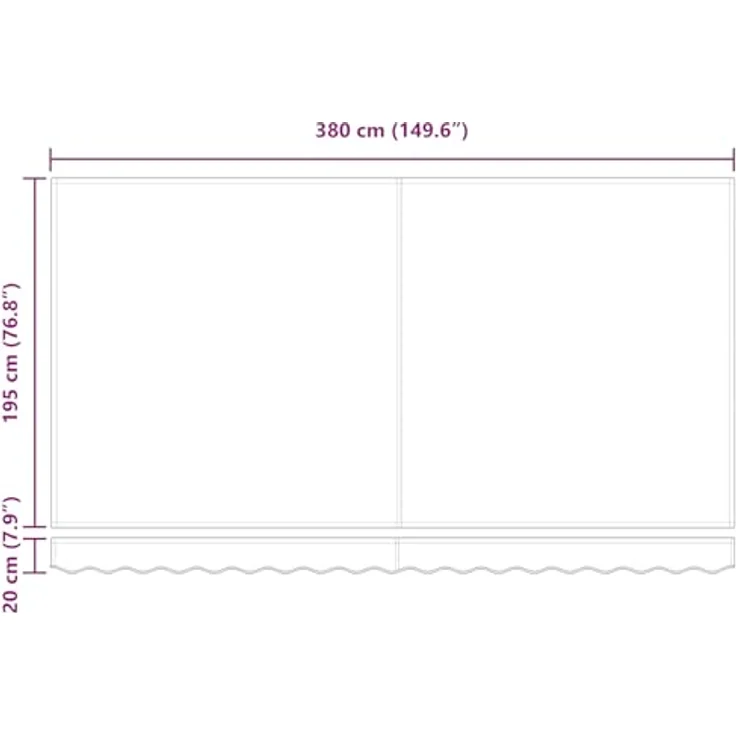 vidaXL Markise Markisen-Ersatzstoff, 400 x 200 cm, gestreift in Gelb, Orange und Weiß, ideal für Balkon und Terrasse – Bild 8
