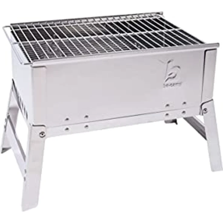 Bo-Camp Compact Deluxe Edelstahl Grill, Silber, 33 x 22,5 x 27,5 cm – Bild 1