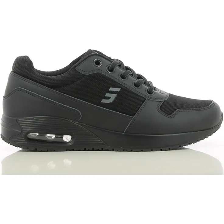 OXYPAS Safety Jogger Berufsschuh Dominique O1, rutschfester Sneaker mit optimaler Dämpfung, schwarz, Größe 44