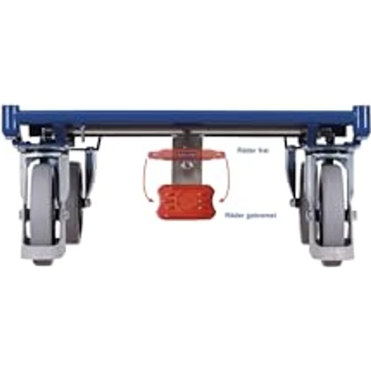 CORDES Transportwagen VARIOfit Vierwandwagen mit Draht, 1.000 x 750 mm, 500 kg Traglast, enzianblau pulverbeschichtet, mit EasySTOP-Bremse – Bild 2