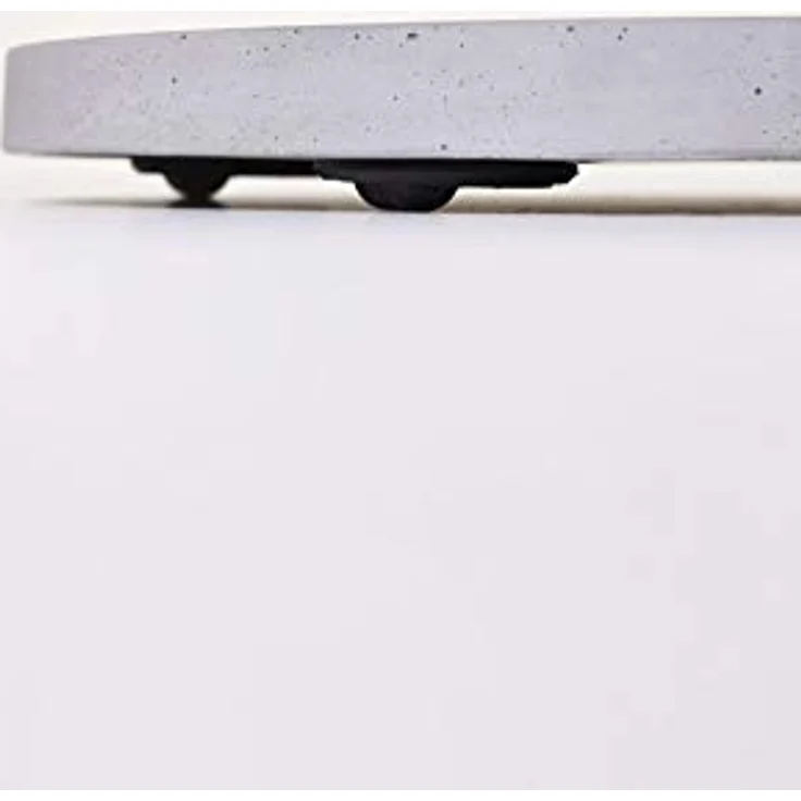 VIVANNO Untersetzer mit Rollen Pflanzenroller rund Kunststein Movo Grau - 4 x 36 cm – Bild 2