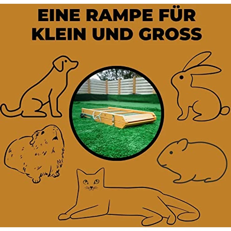 Klappbare Hunderampe, gelenkschonende Kofferraumrampe aus Holz, Auto Einstiegshilfe für Hunde, Katzen, Nager und andere Heimtiere – Bild 5