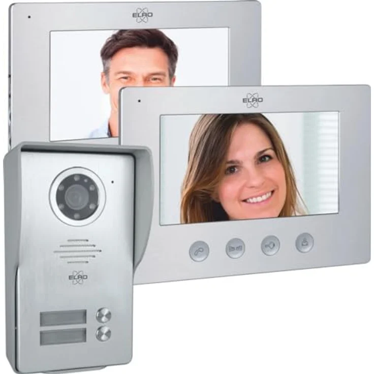 ELRO DV4000-2 Video-Türsprechanlage Kit für 2 Wohnungen, 1080P Full HD Kamera mit Nachtsicht, 7-Zoll Farbmonitor, 4-Draht Kabel, 16 Klingeltöne – Bild 1