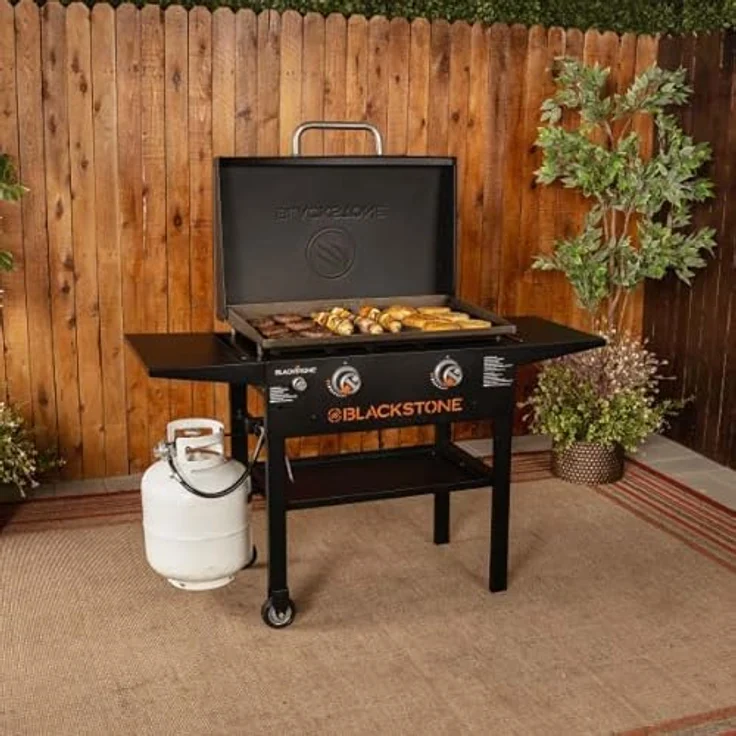 Blackstone Plancha-Grill 28", 10 kW mit Haube, Grillfläche 73 x 46,3 cm, schwarz – Bild 2