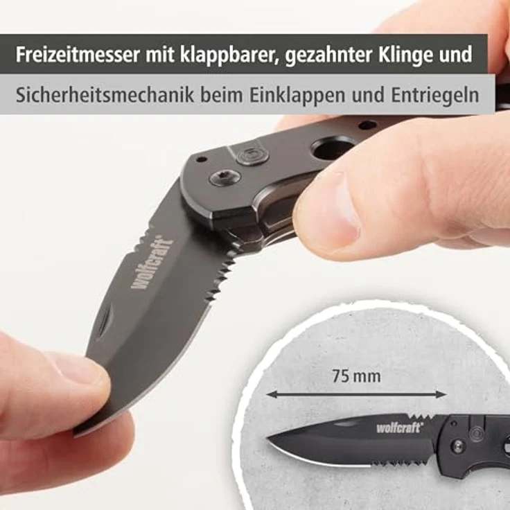 Wolfcraft Klappmesser Länge Klinge: 75 mm – Bild 4