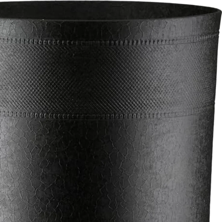 Casablanca Übertopf Nama, Zylindrisch aus Aluminium, Craqueliert schwarz, Höhe 29 cm x Ø 18 cm, Wasserdicht für Innenräume – Bild 3