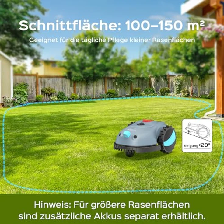 YARDCARE V100 Mähroboter, kabellos mit Vision-Navigation, 150 Hinderniserkennung, 4,0 Ah Akku, Schwebende Messerscheibe, inklusive Ersatzklingen – Bild 6
