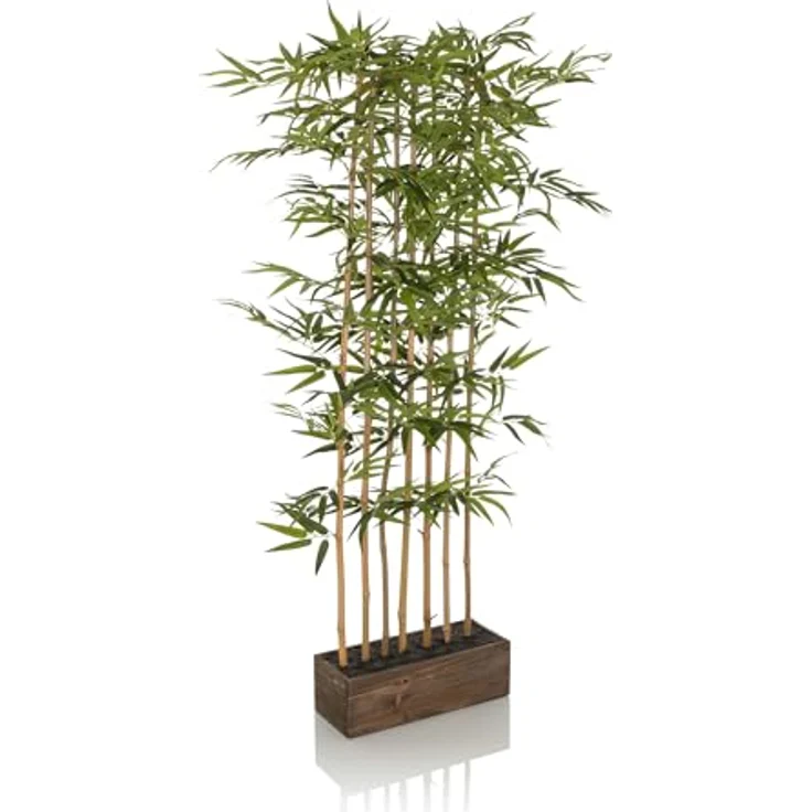 hjh OFFICE Kunstpflanze Bambus I künstliche Deko Pflanze 150cm, pflegeleichter Bambusstrauch, Sichtschutz Kunstbaum Grün, 871052 – Bild 1