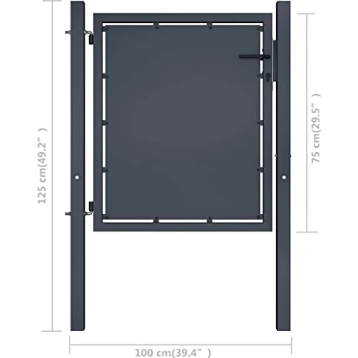 vidaXL Gartentor Stahl 300×200 cm anthrazit – Bild 5