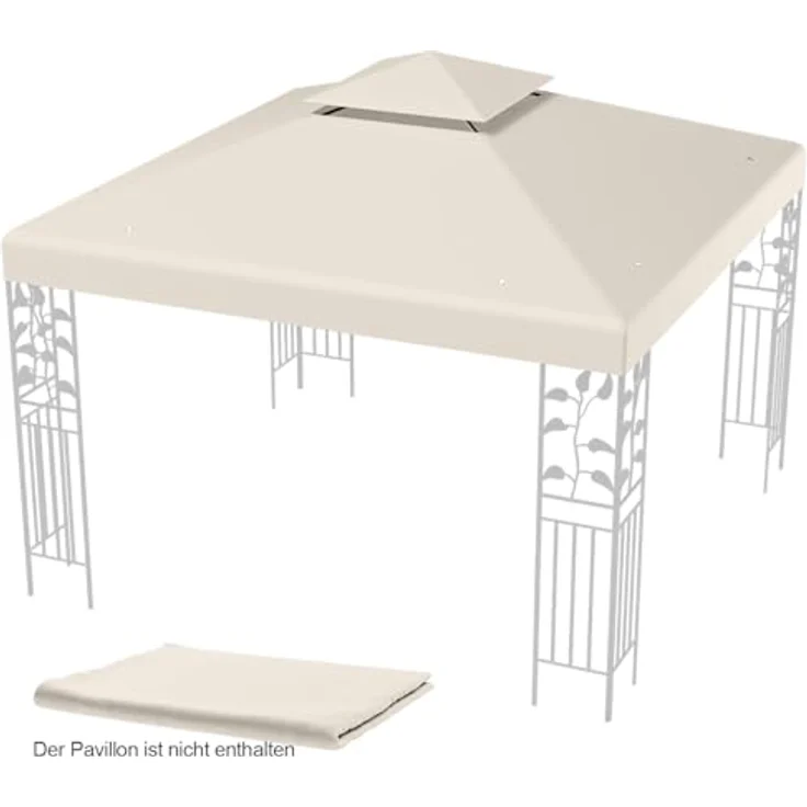 COSTWAY Pavillon-Schutzhülle Dachplane für Pavillon beige – Bild 10