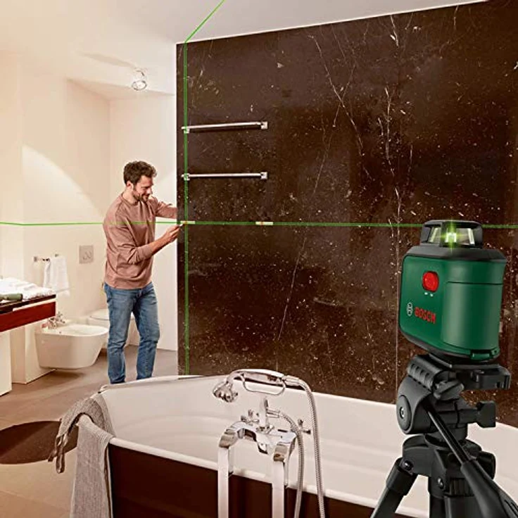Bosch Kreuzlinienlaser AdvancedLevel 360 (Stativ, Arbeitsbereich: bis 24 m, selbstnivellierend bis ± 4°, grüner Laser, 4x AA-Batterien, im Karton) – Bild 5