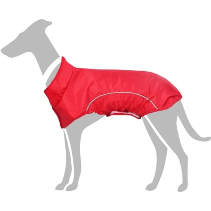vidaXL Hunde Regenmantel 2XL, wasserdicht mit Reflexstreifen aus Polyester, rot, für Welpen, einfach anzuziehen und maschinenwaschbar – Bild 2
