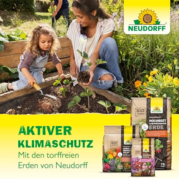 Neudorff NeudoHum Universalerde, torffreie Pflanzenerde mit organischem Dünger, 75 l – Bild 8