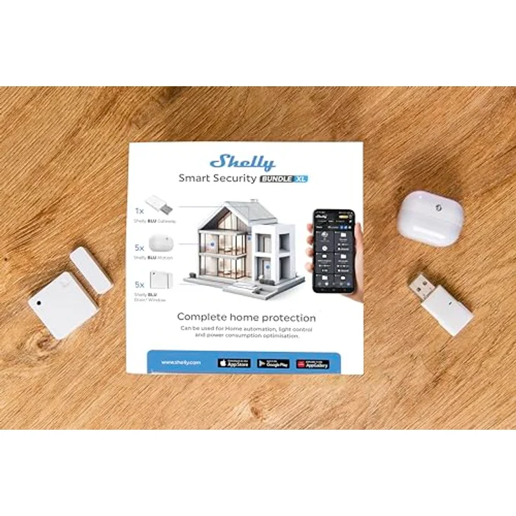 Shelly Smart Security Bundle XL | Intelligenter Bluetooth-Sicherheitspaket mit Bluetooth Gateway, Bewegungssensor und Fenstersensor | Lange Akkulaufzeit, Kein Hub Erforderlich | Heimautomatisierung - Preisvergleich – Bild 3