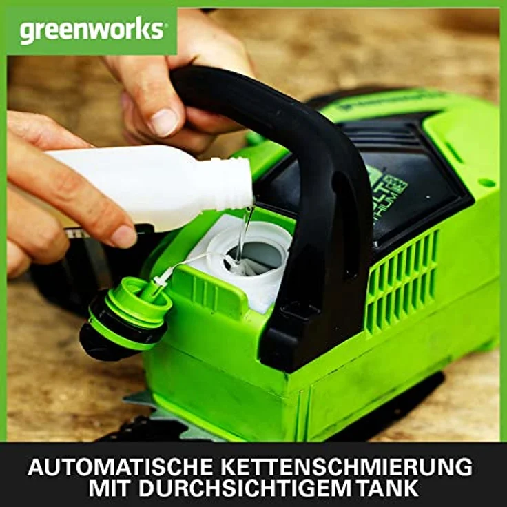 Greenworks Akku-Kettensäge GD40CS18 (Li-Ion 40V 20 m-s Kettengeschwindigkeit 1,8kW Power) – Bild 4