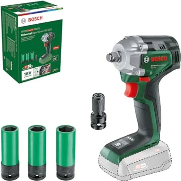 Bosch Diy UniversalImpactDrive 18V-350 (c) Akku-Drehschlagschrauber, 350 Nm max. Drehmoment, kompakt, robuster ½"-Vierkantantrieb – Bild 1