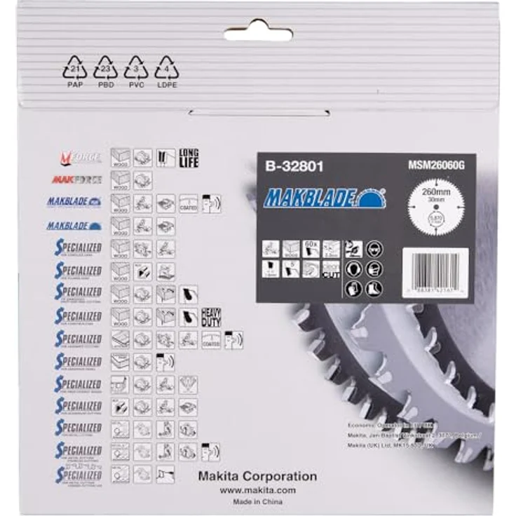 Makita Sägeblatt MAKBLADE für Kappsäge (260 x 30 mm, 60 Zähne) B-32801 – Bild 4