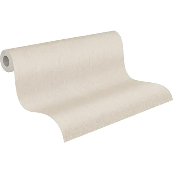 A.S. Création Vliestapete UNI 396512, Beige einfarbige Wandtapete, 10,05 m x 0,53 m, für verschiedene Räume – Bild 1