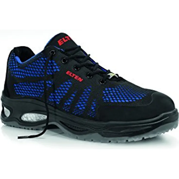 ELTEN LOGAN blue Low ESD S1 Sicherheitsschuh, atmungsaktiv, gepolsterte Lasche, TPU/PU Sohle, blau