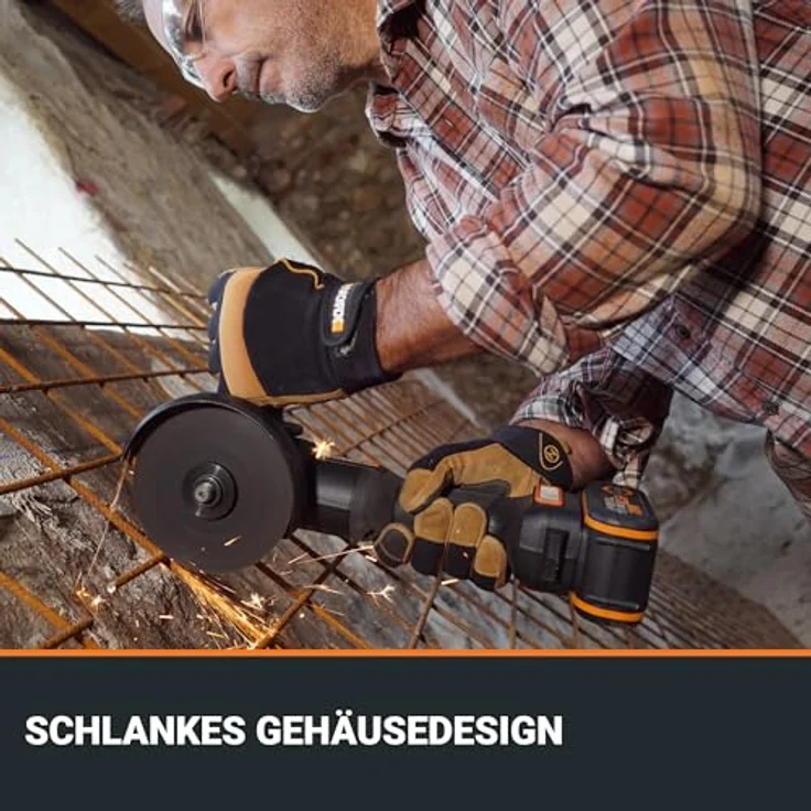 Worx Nitro WX814.9, Akku-Winkelschleifer 20 V Solo mit bürstenlosem Motor und 125 mm Scheibengröße – Bild 3