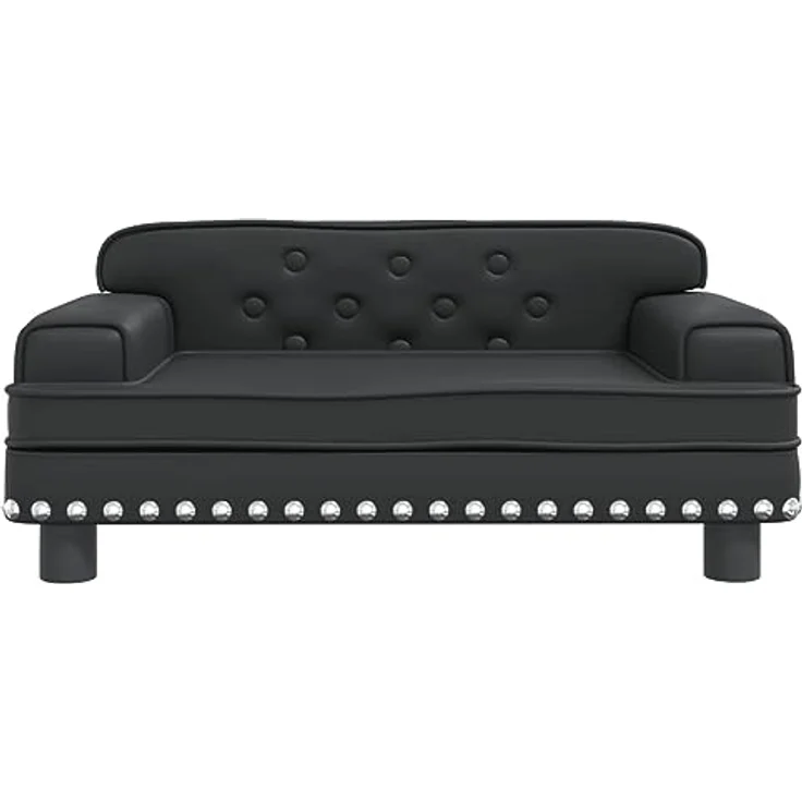 vidaXL Hundebett Schwarz 70x45x30 cm Kunstleder – Bild 3