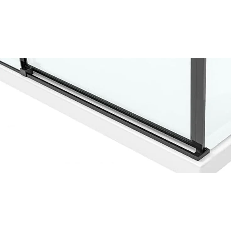 Rea SOLAR SCHWARZ Duschkabine, 90x90x195 cm, transparentes gehärtetes Sicherheitsglas 6 mm, Schiebetür, ohne Duschwanne, schwarz – Bild 5