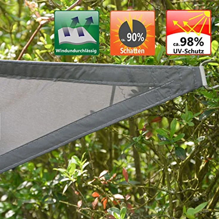 AMANKA 98% UV Schutz: Sonnensegel Wasserdicht 1x2m - Sonnensegel für die Terrasse Segeltuch Sonnenschutz Schattenspender Garten Sonnenschutz Sonnensegel Outdoor Sonnensegel Balkon Segel für Terrasse – Bild 4