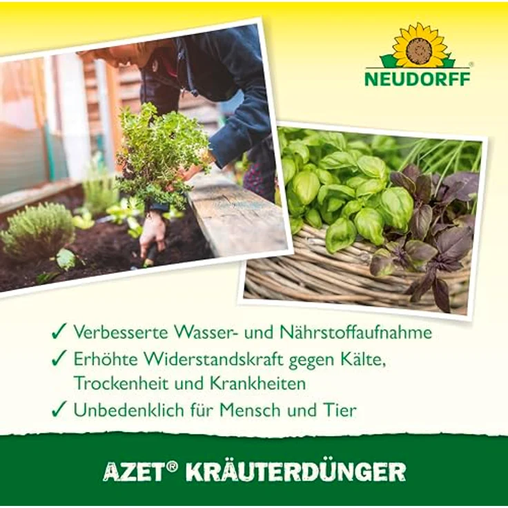 Neudorff Azet Kräuterdünger Bio, 250ml für 50L Gießwasser, 100 % organisch und vegan, mit Dosierbecher für schnelles Wachstum aromatischer Kräuter – Bild 4