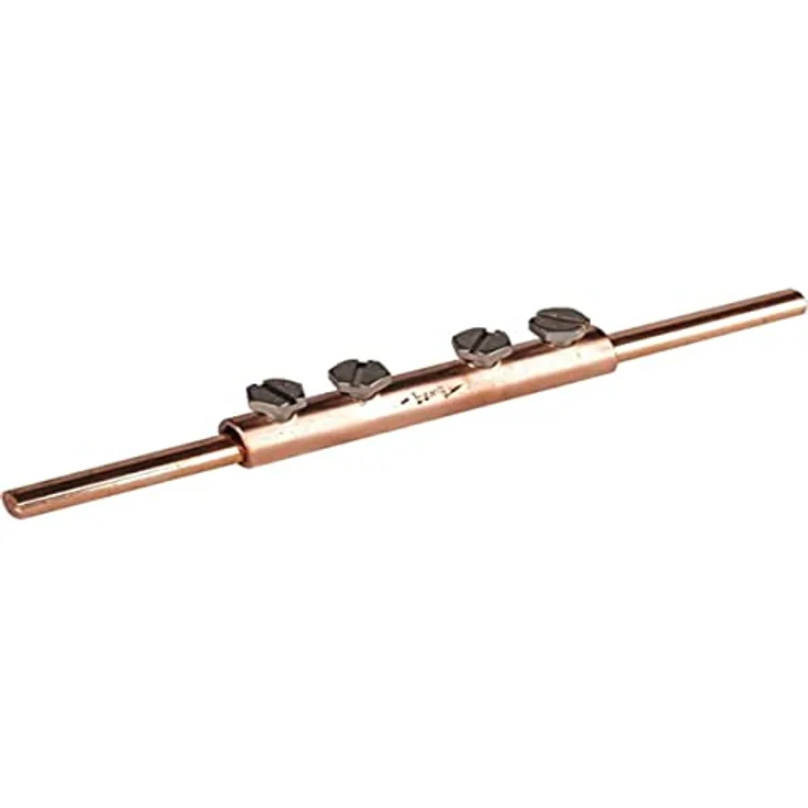 DEHN 385207 Muffe Union, Verbindungsmuffe mit 4 Sechskantschrauben M6 x 8 mm aus Kupfer, unbehandelt – Bild 1
